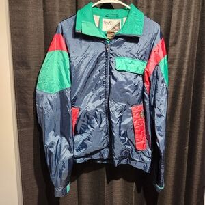 VTG Staff by Wilson 90s Jacket Men Large Satin Zip Windbreaker GORETEX